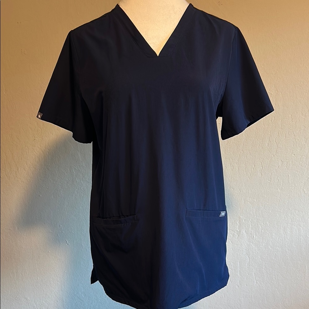 Navy Fion Lite Casma Scrub Top, Figs Size Small